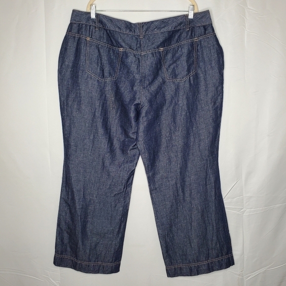 Talbots Woman Petites Heritage Pants Size 22W Linen Cotton Blend Wide Leg NEW - Picture 5 of 13